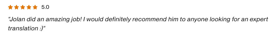 Upwork client, translation project Upwork client, translation project