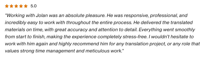 Upwork client, translation project Upwork client, translation project